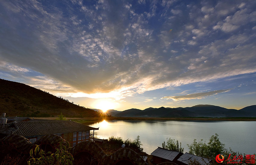 Scenery of Lugu Lake in southwestern China