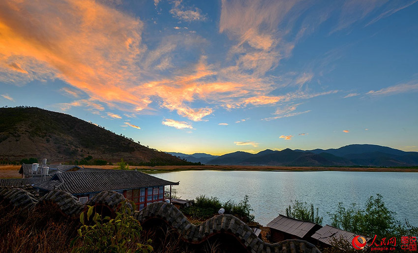 Scenery of Lugu Lake in southwestern China