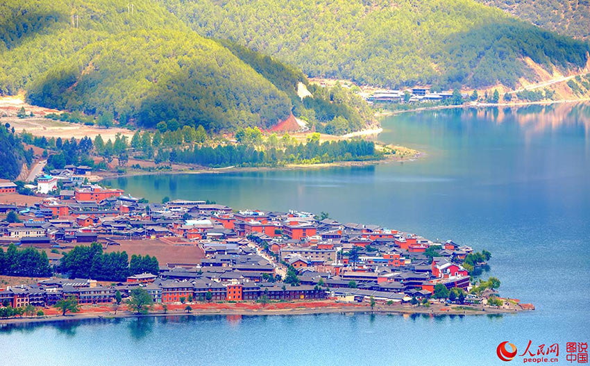 Scenery of Lugu Lake in southwestern China