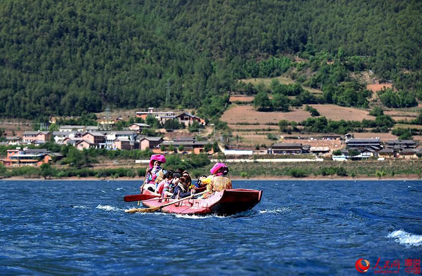 Scenery of Lugu Lake in southwestern China