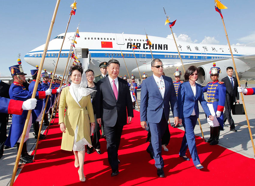 Xi arrives in Ecuador, kicking off third visit to Latin America since 2013