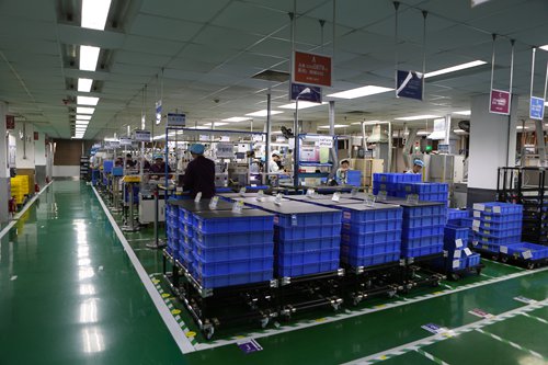 Workers are busy at a production line at Panasonic Motor (Zhuhai) Co, the first wholly-owned subsidiary of Panasonic Group in China, located in Zhuhai, South China's Guangdong Province. Photo: Chen Qingqing/GT