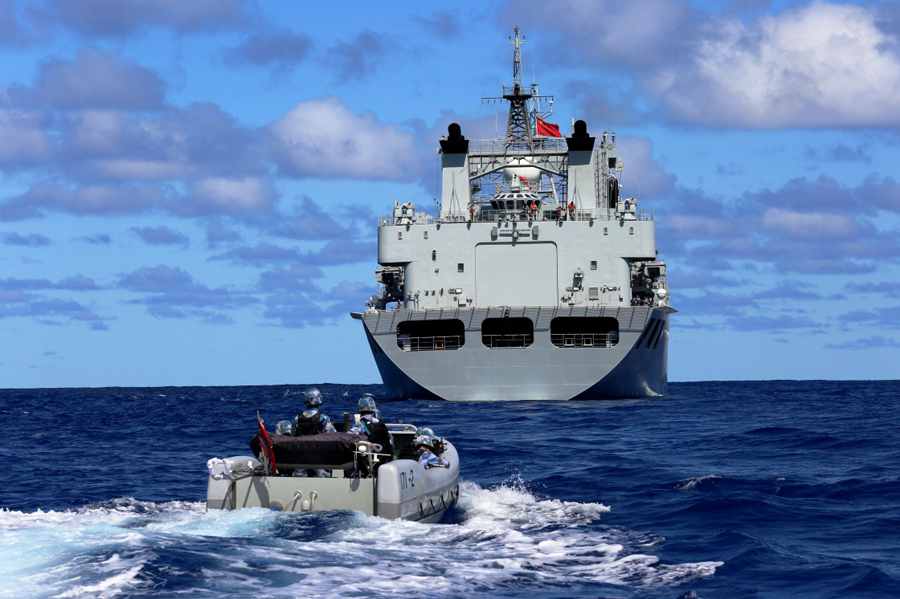 PLA Navy South China Sea fleet conducts search and rescue drill