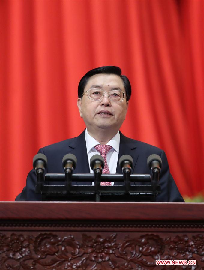 Zhang Dejiang delivers work report of NPC Standing Committee