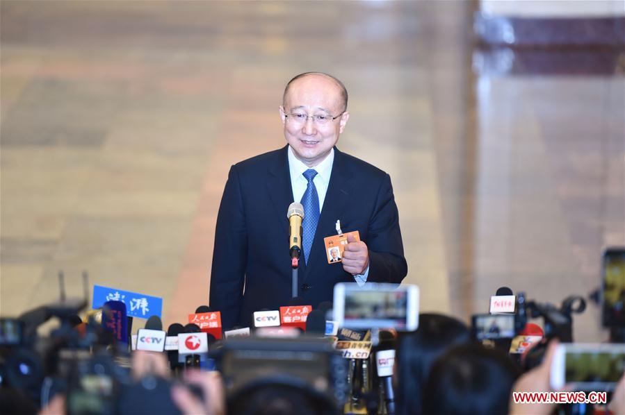 Ministers receive interviews before 2nd plenary meeting of 5th session of 12th NPC