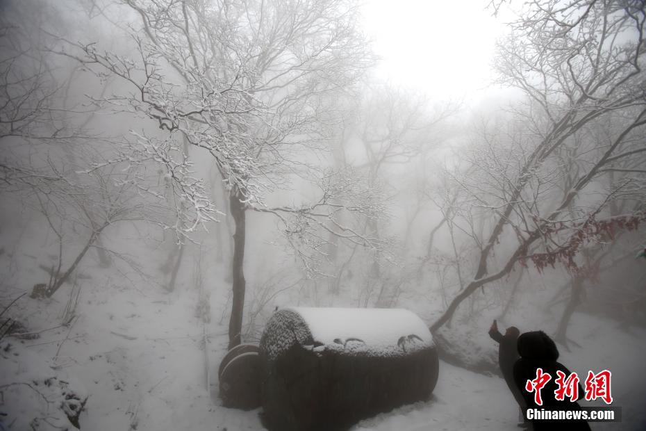 Henan mountain blanketed with snow