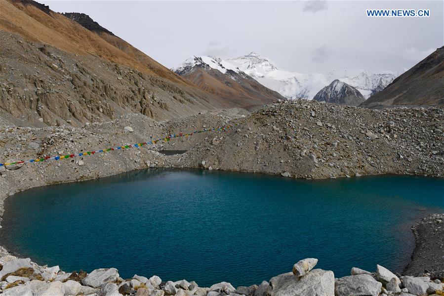 Scenery of Mt. Qomolangma on border of China, Nepal