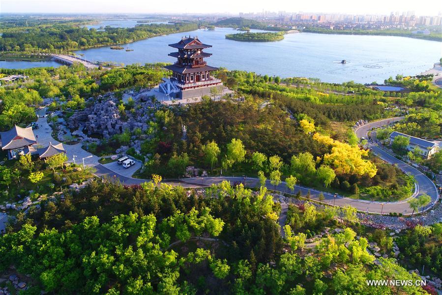 Scenery of South Lake Park in north China's Hebei