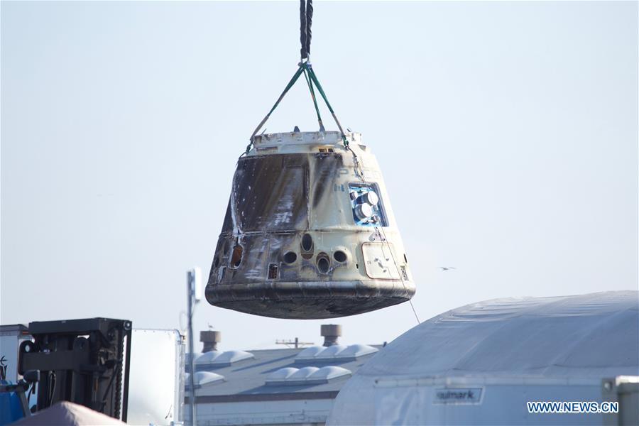 SpaceX's Dragon cargo spacecraft seen in California, U.S.