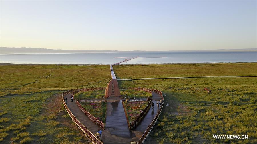 Tourists enjoy beauty of wetland in China's Xinjiang