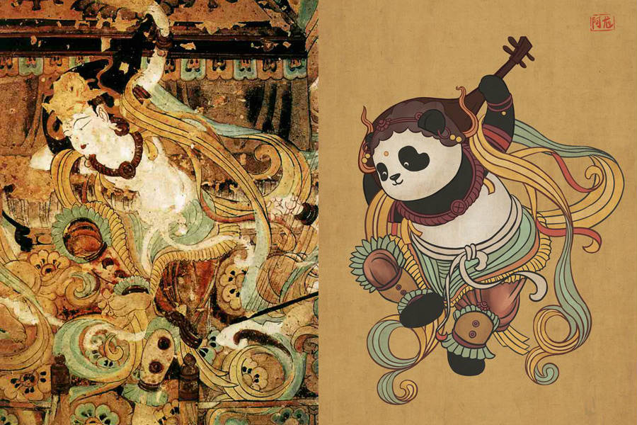 The Chinese panda shakes up famous paintings