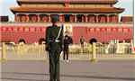 The Chinese People's Armed Police Force safeguard security of Tiananmen Square