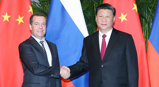 Xi meets Russian prime minister