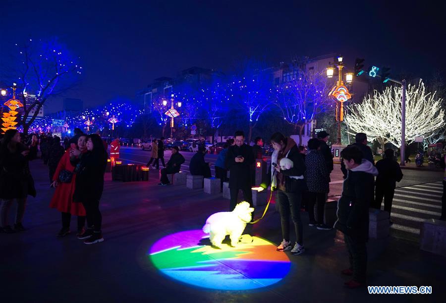 Colourful lights illuminate Xi'an during Spring Festival
