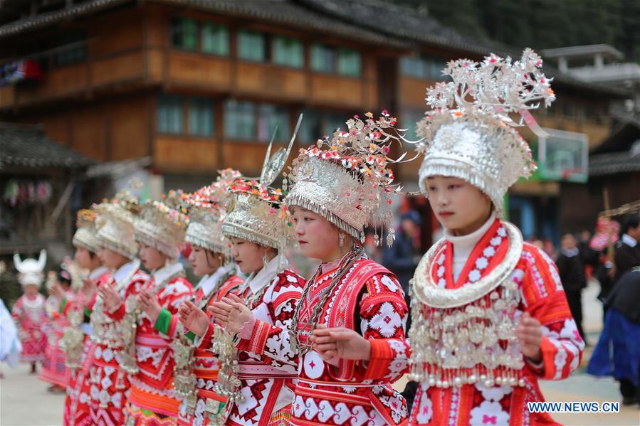 Miao people celebrate Spring Festival with lusheng performance in Guizhou