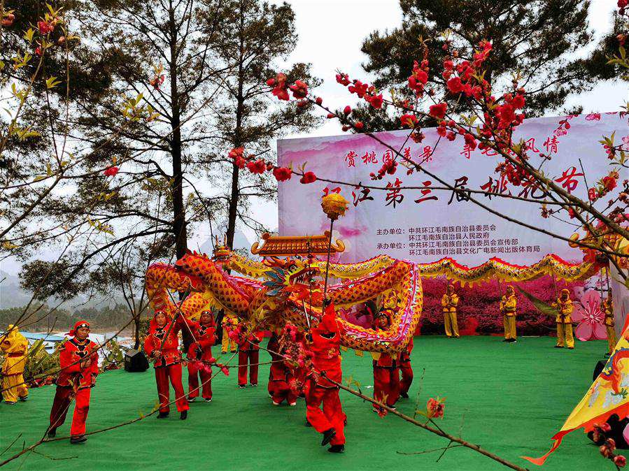 Peach blossom festival held in China's Guangxi to celebrate coming of spring