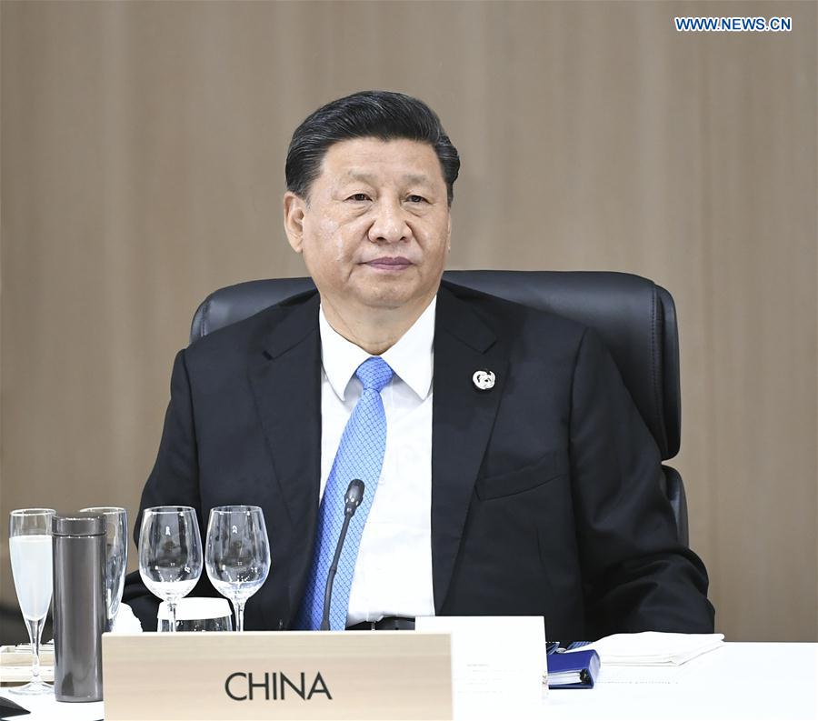 Chinese President Xi Jinping attends the 14th G20 summit held in Osaka, Japan, June 28, 2019. Xi called on G20 to join hands in forging high-quality global economy while addressing the 14th G20 summit held in the Japanese city of Osaka. (Xinhua/Xie Huanchi)