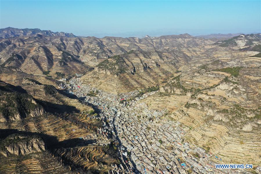 Aerial view of Shexian County in north China's Hebei