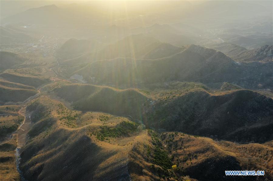 Aerial view of Shexian County in north China's Hebei