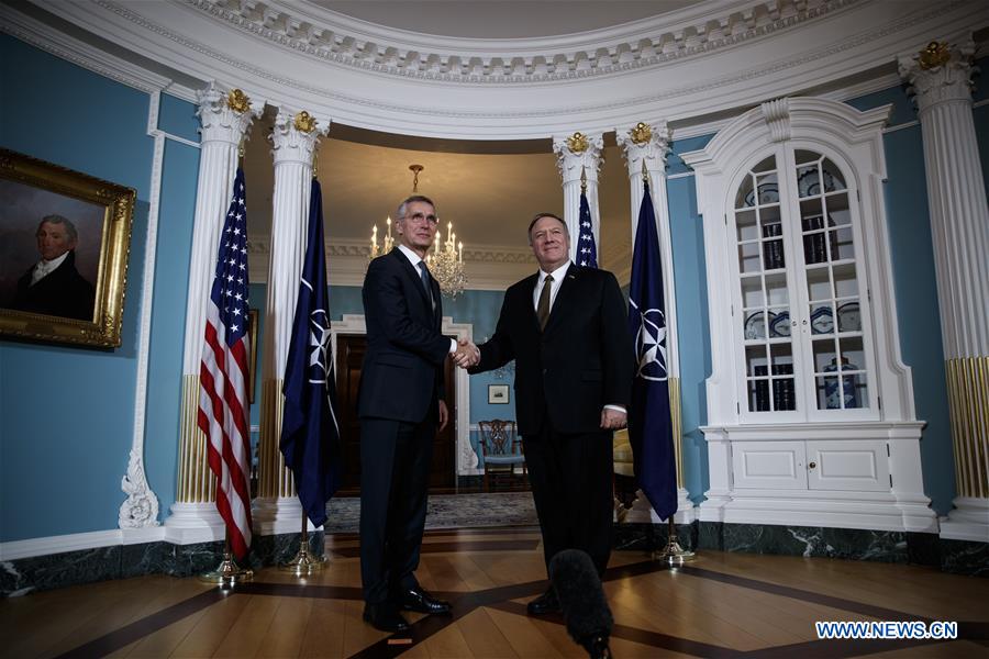 Pompeo meets with NATO secretary general in Washington D.C., U.S.