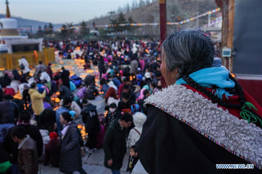 Butter Lamp Festival celebrated in China's Qinghai