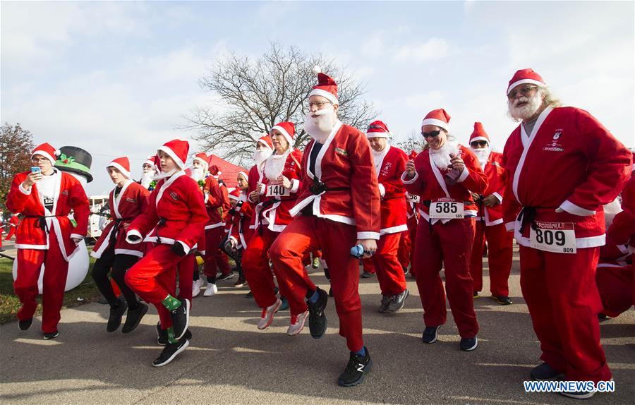 2019 Santa 5K Run held in Ontario, Canada