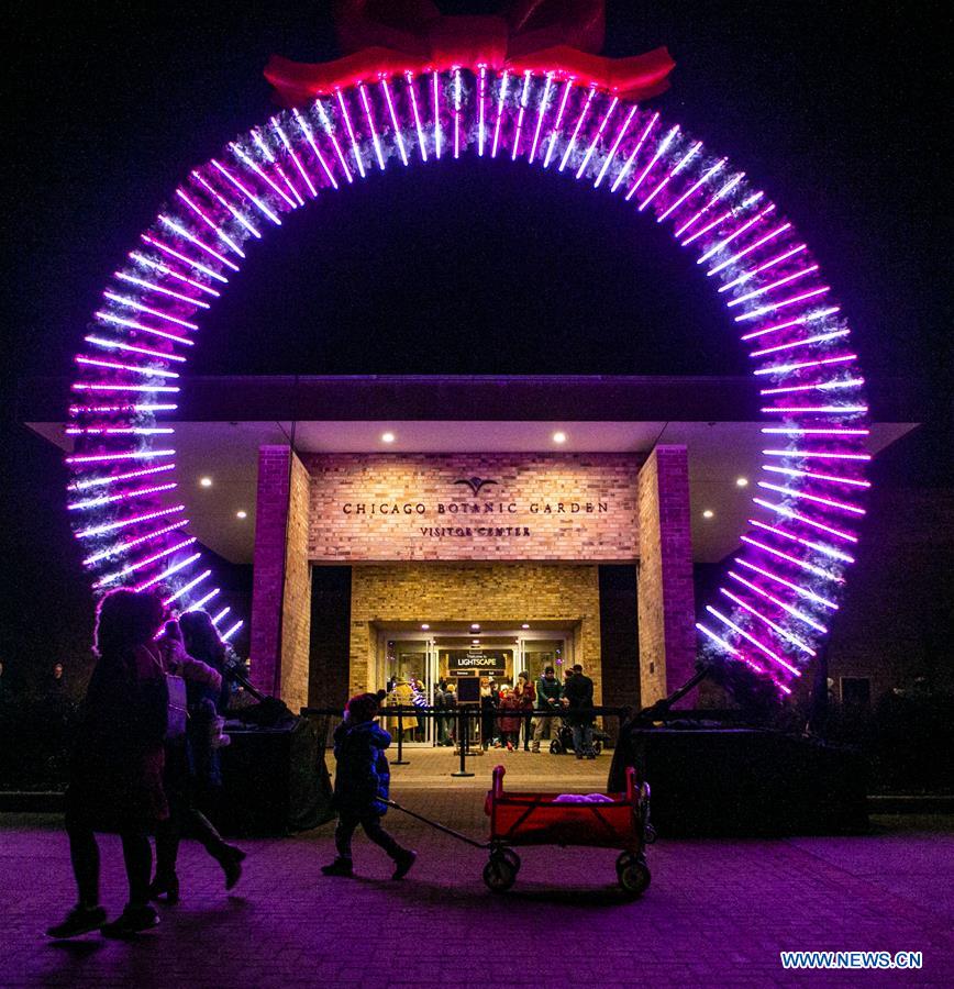 Lightscape exhibit held at Chicago Botanic Garden, U.S.