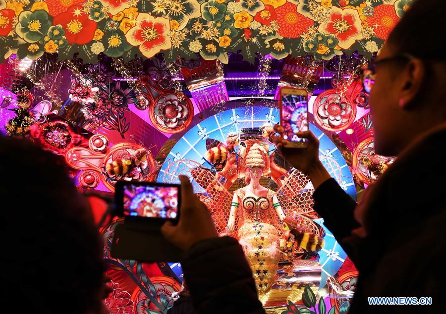 Paris decorated with Christmas trees and decorations for festival season