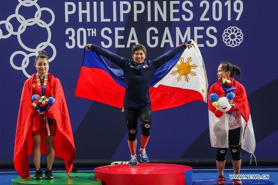 Women's weightlifting 55kg event held at Southeast Asian Games 2019