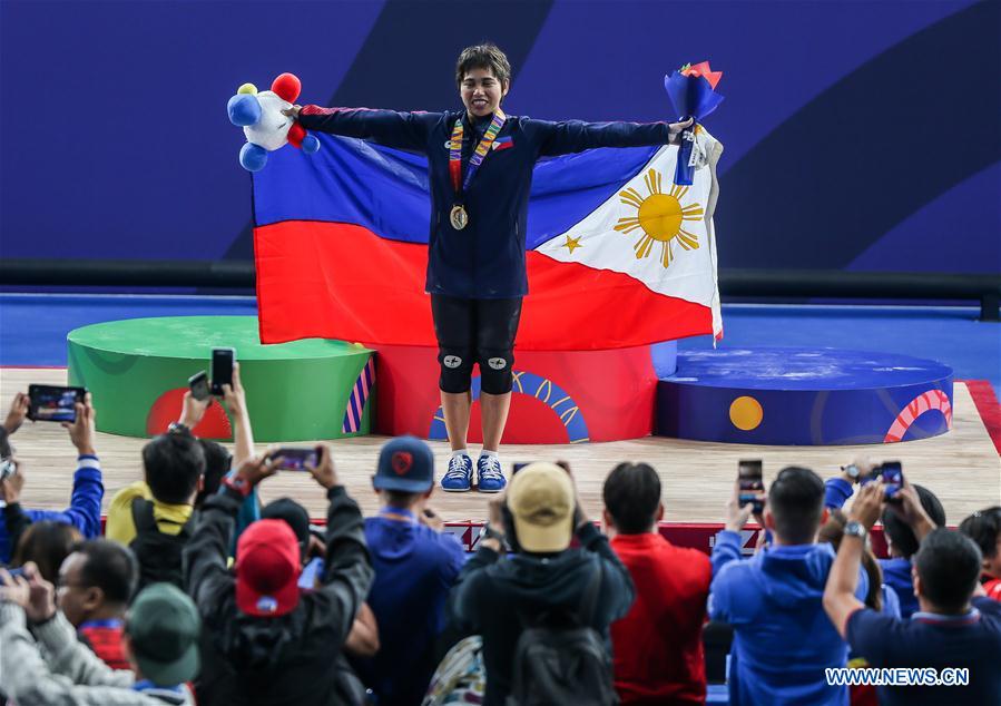 Women's weightlifting 55kg event held at Southeast Asian Games 2019