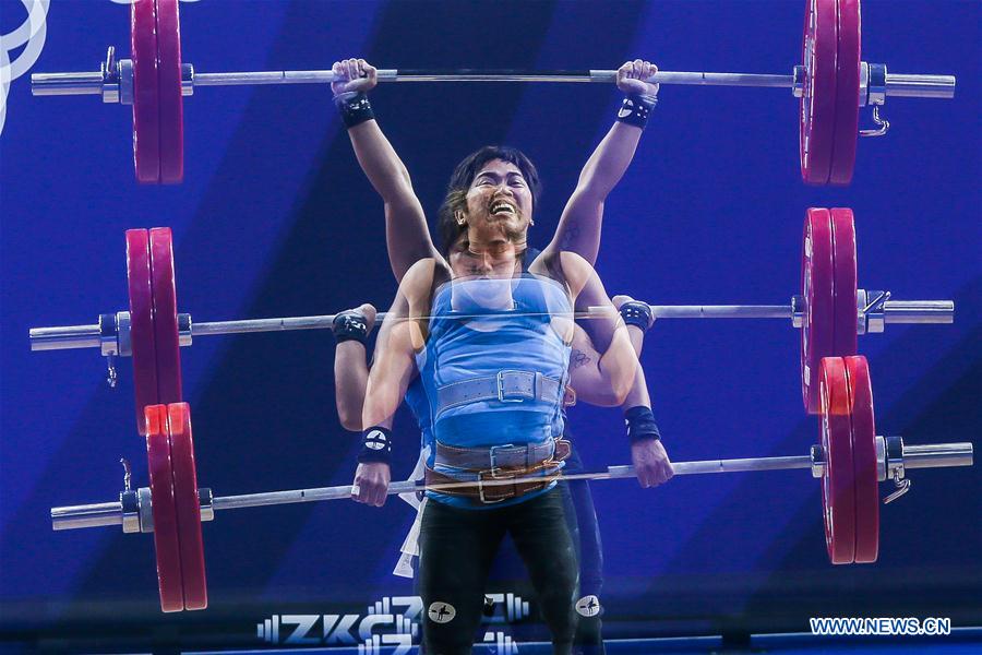 Women's weightlifting 55kg event held at Southeast Asian Games 2019