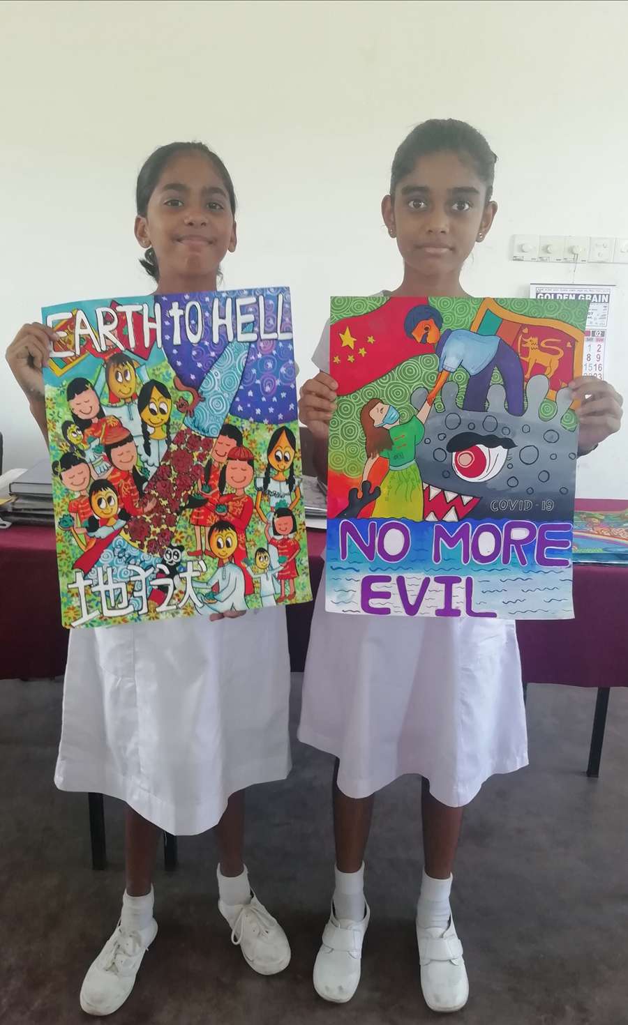 Sri Lanka schools children express solidarity with China