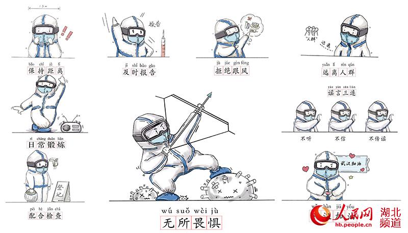 College students create illustrations to boost morale for battle against novel coronavirus