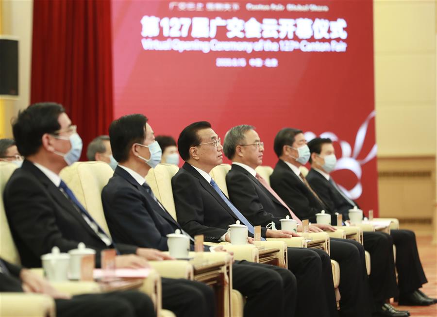 Chinese premier attends opening ceremony of online Canton Fair