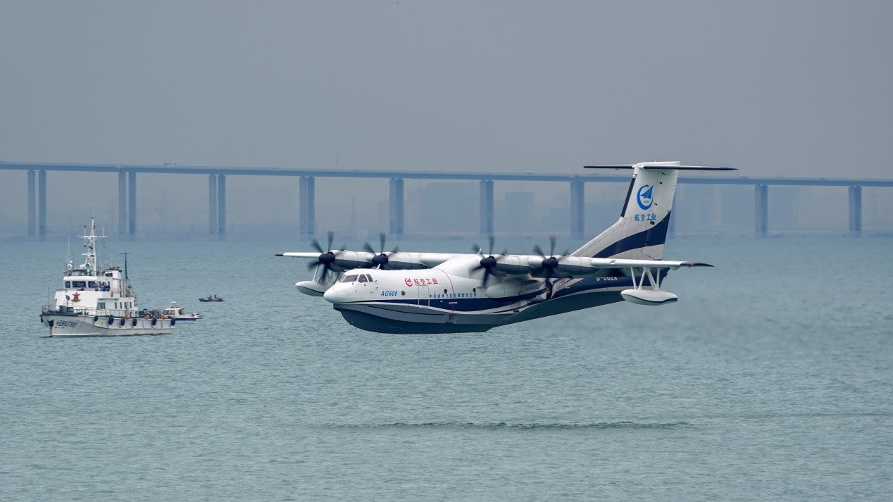 China’s AG600 large amphibious aircraft completes maiden flight over sea