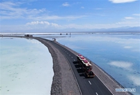 View of Caka Salt Lake in Qinghai, NW China