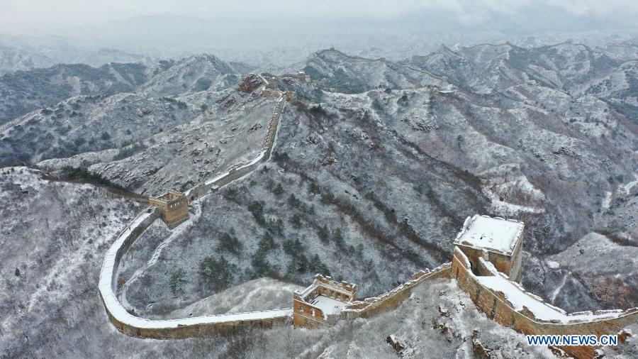 Snow view of Jinshanling Great Wall in Hebei