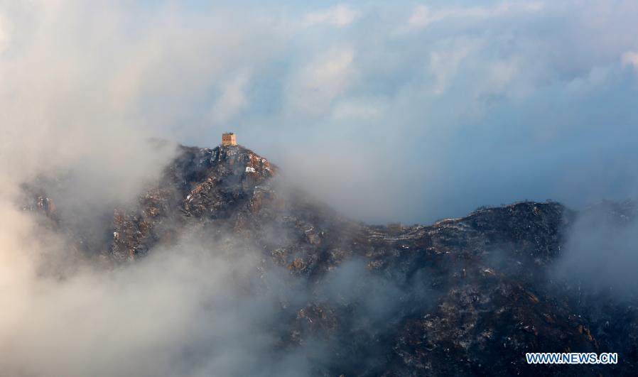 Snowscape of Mutianyu section of Great Wall in Beijing