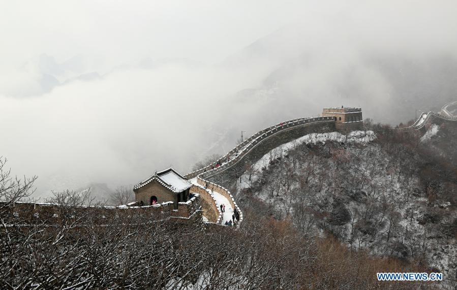 Snowscape of Mutianyu section of Great Wall in Beijing