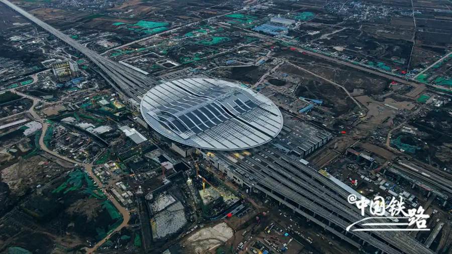 Xiong’an Railway Station along Beijing-Xiong’an intercity railway nears completion