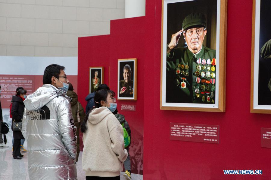 People visit exhibition at Military Museum of Chinese People's Revolution in Beijing