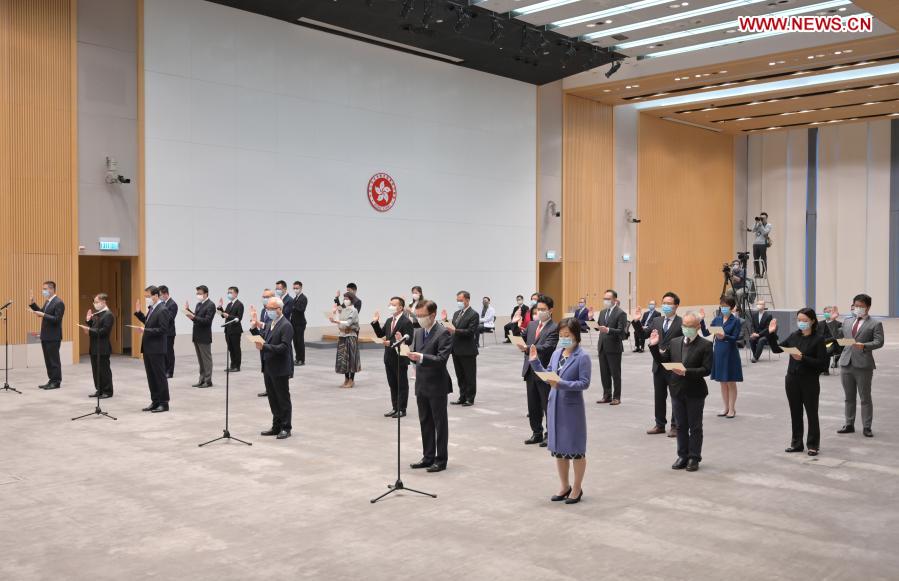 HKSAR government holds oath-taking ceremony for under secretaries and political assistants