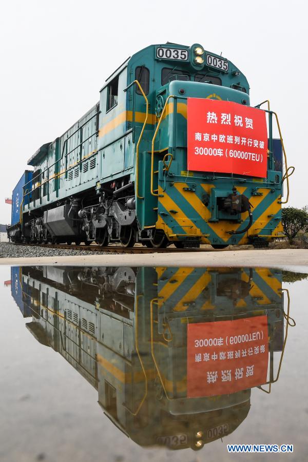 60,000 twenty-foot equivalent unit containers shipped from Nanjing to Europe