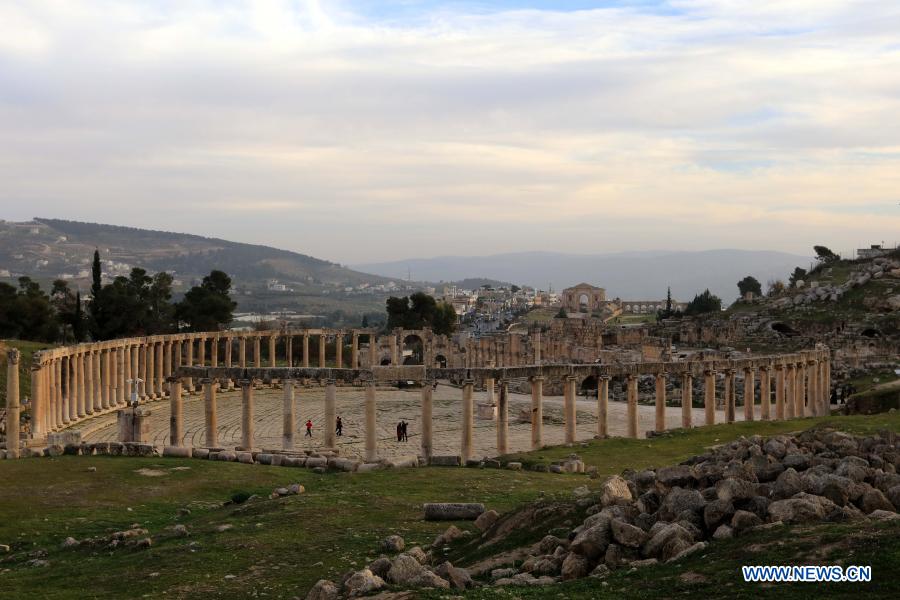 Roman archeological site in Jerash, Jordan