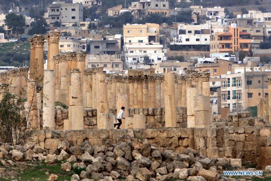 Roman archeological site in Jerash, Jordan