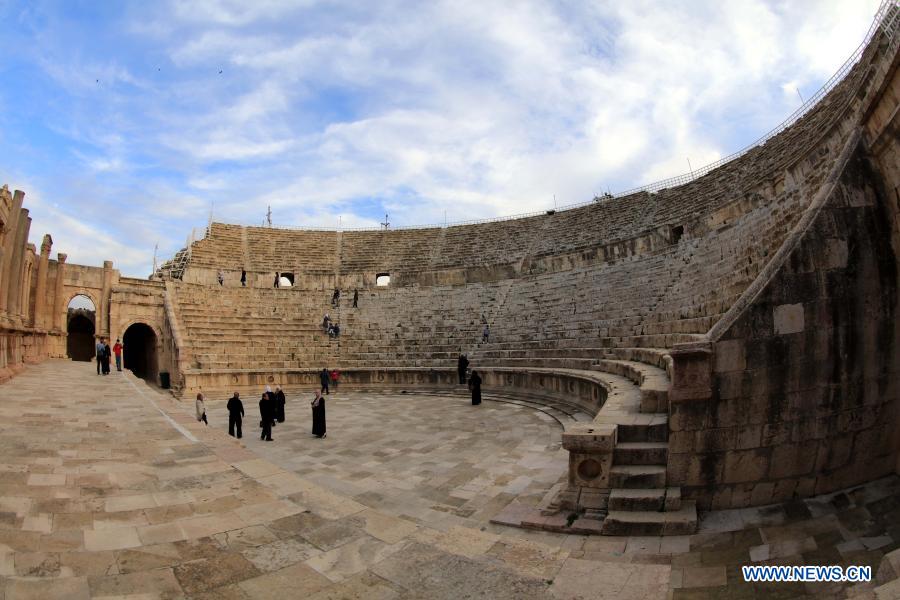 Roman archeological site in Jerash, Jordan