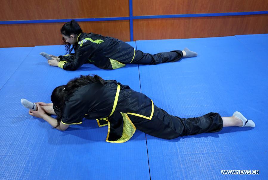 Palestinian girls practice Chinese martial arts in West Bank