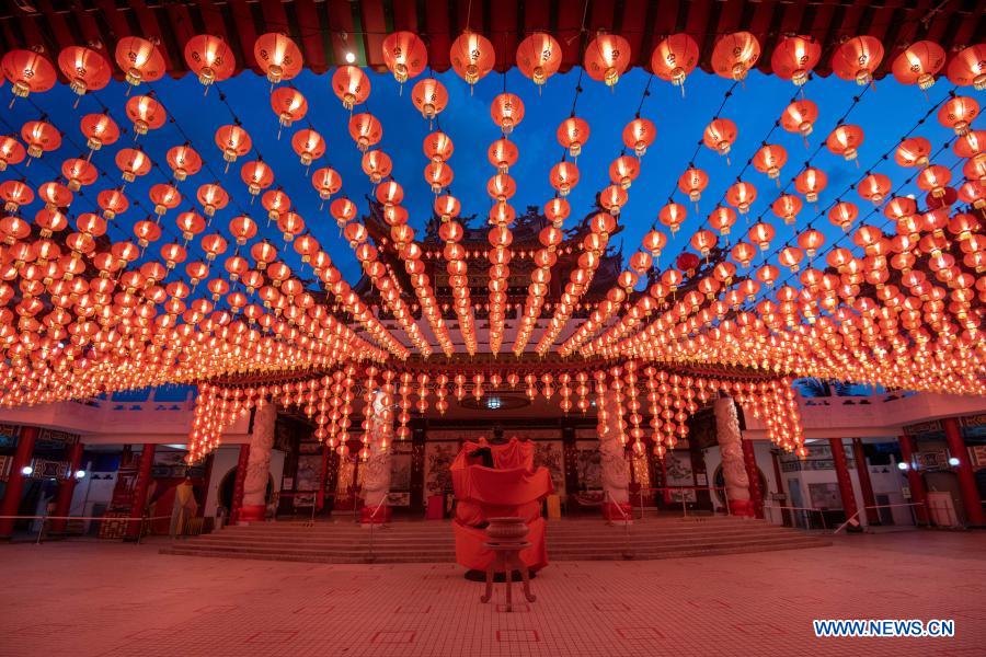 Red lanterns set for Chinese Lunar New Year in Kuala Lumpur, Malaysia