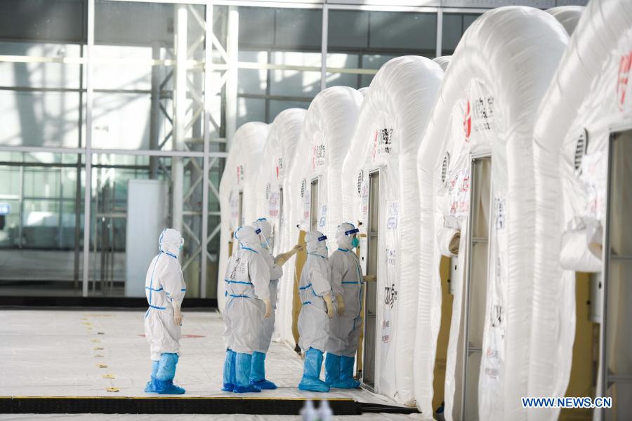 12 Huoyan inflatable labs put to use for COVID-19 nucleic acid tests in Harbin