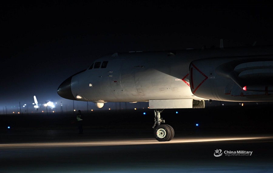 Bomber takes off during cross-area maneuver training